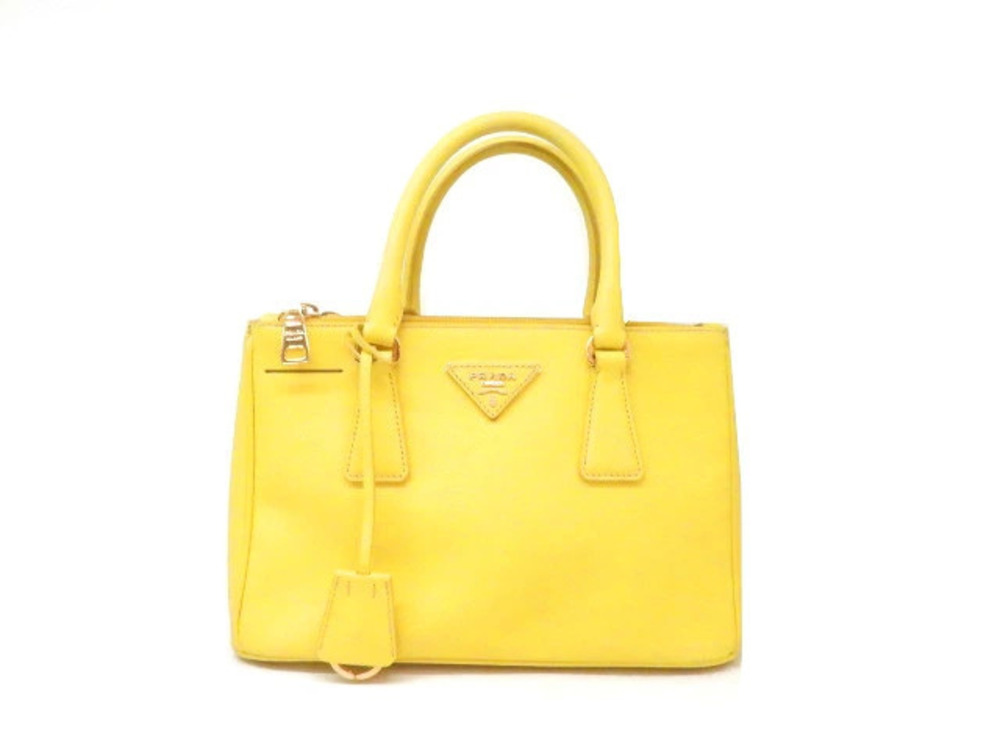 Prada shoulder bag Saffiano leather yellow